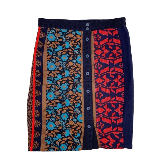 Anthropologie Dolan Left Coast Collection Jacquard Skirt Mixed Print Size Small - Picture 4 of 11